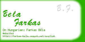 bela farkas business card