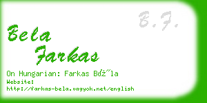 bela farkas business card